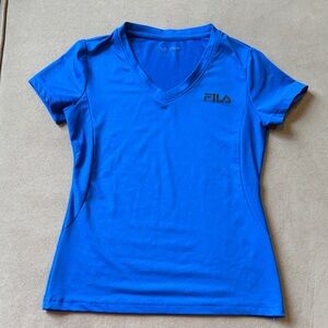 Fila Women's Vibrant Blue V-Neck Tee
